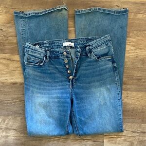 Vigoss Women’s Medium Blue Bootcut Jeans with Button-Fly